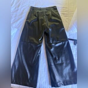 Beulah Faux Leather Black Wide Leg Pants